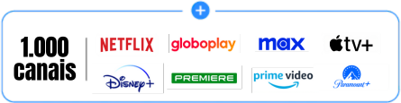 Vem com mais de 120 canais e Globoplay incluso